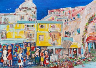 Inge Pape Trampler, # 2983 Positano, Acrylic on canvas, 15"x20", $650
