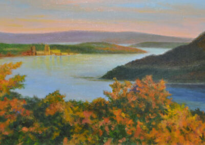 Phyllis Tarlow, Autumn on the Hudson, Oil on canvas, 18"x30"(Framed), $1,700