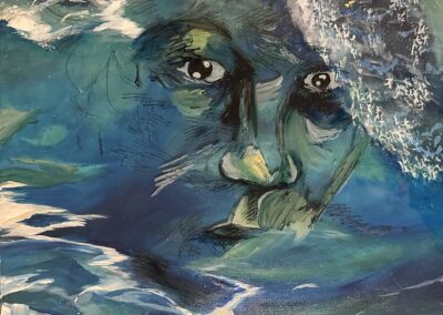 Dustin Batson, Beneath the Waves, Acrylic on canvas, 24"x24", $550