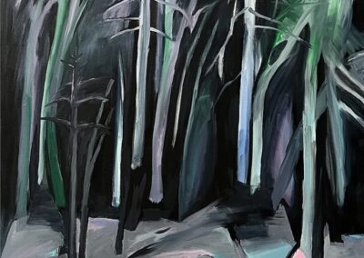 Hilda Green Demsky, Mysterious Woods, Oil on canvas, 30"x30", $950