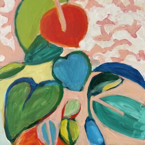 Marion Schneider, Floral Fantasy 2, Acrylic on Board, 12"x12", unframed, $500