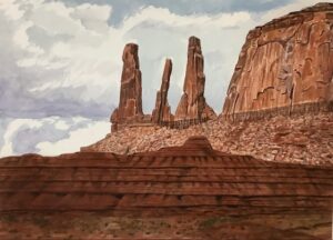 Jim Maciel, Three Sisters, Watercolor, 24"x30", $250