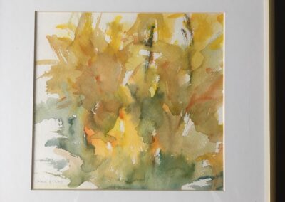 Jane,Atlas, Leaves, watercolor, 10x12, $200