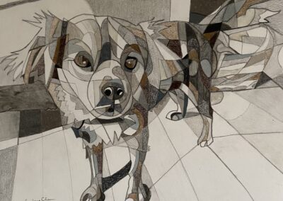 Barbara Chen, Cooper the dog, pencil drawing, 8" X 10", $300